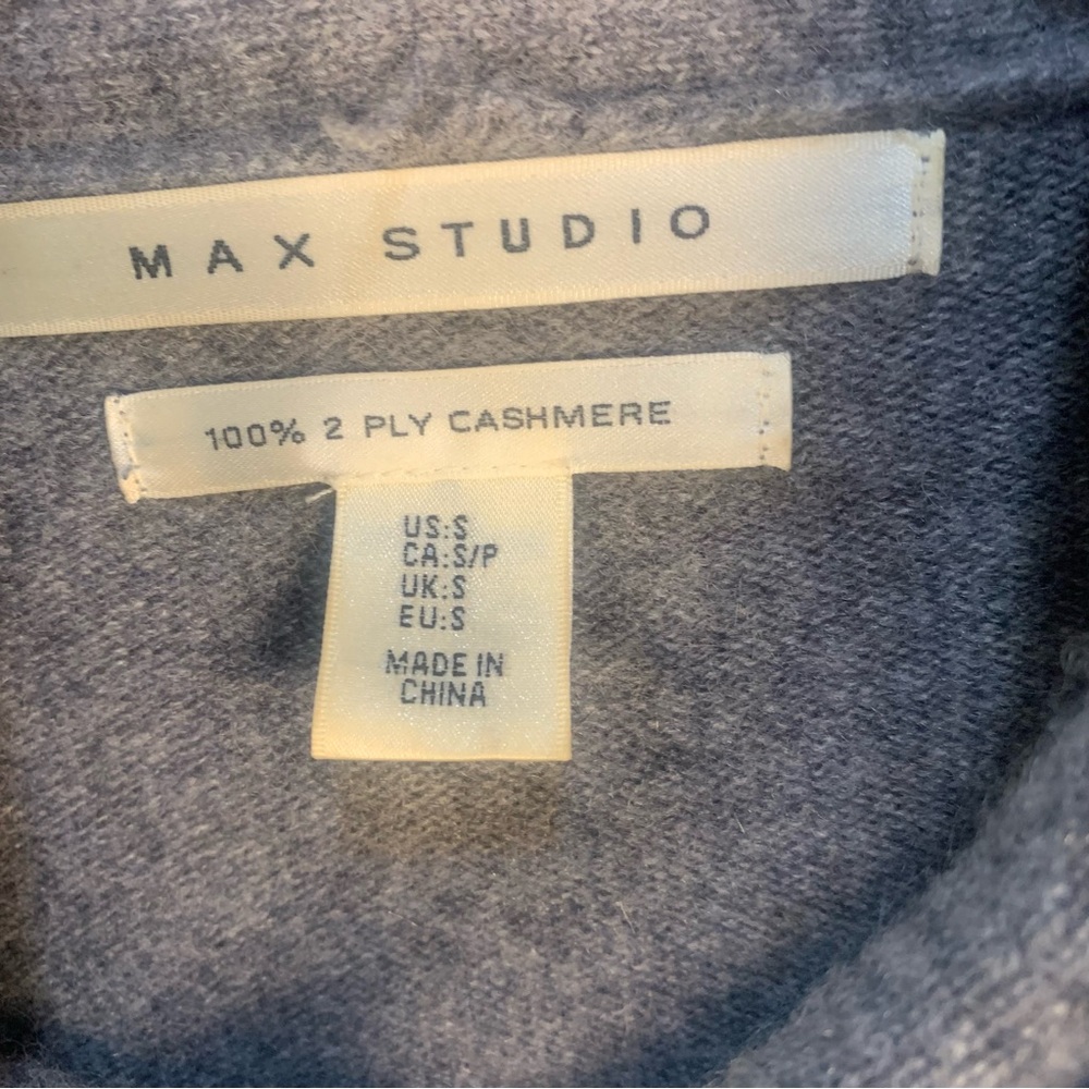 Max Studio 100% 2 Ply Cashmere Cowl Neck Poncho Shrug Sweater - Picture 2 of 14